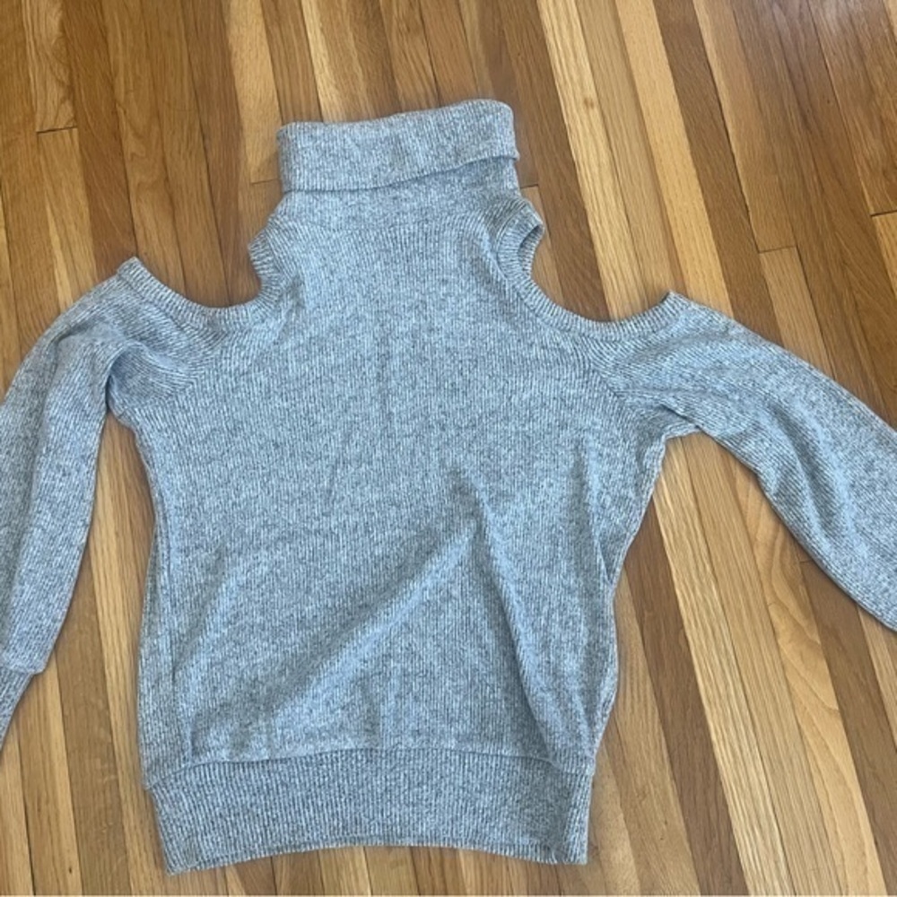 Allison Joy Open Shoulder Turtleneck Sweater